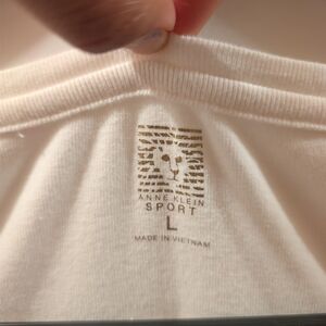 Anne Klein Sport White Tee with Gold Logo